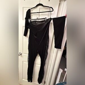 Off-The-Shoulder Long Sleeve Black Jumpsuit